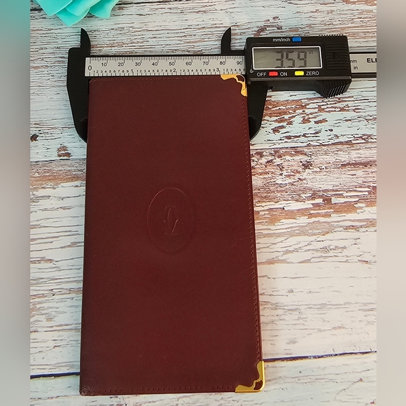 Cartier EUC Mastline Vintage Bordeaux Leather Long Wallet 🍷 - Picture 11 of 16